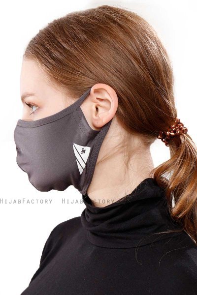 Asli - Hijab Sport Maschera Antracite / Copertura Facciale