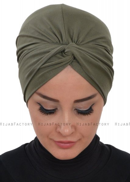 Astrid - Turbante Di Cotone Cachi - Ayse Turban
