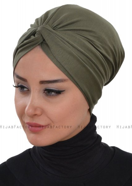 Astrid - Turbante Di Cotone Cachi - Ayse Turban