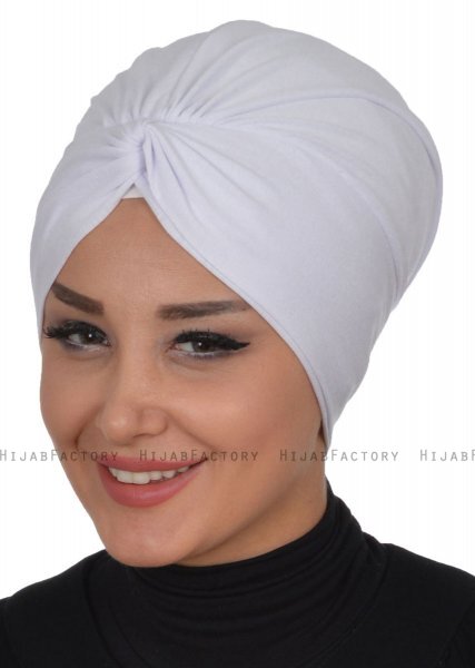 Astrid - Turbante Di Cotone Bianca - Ayse Turban