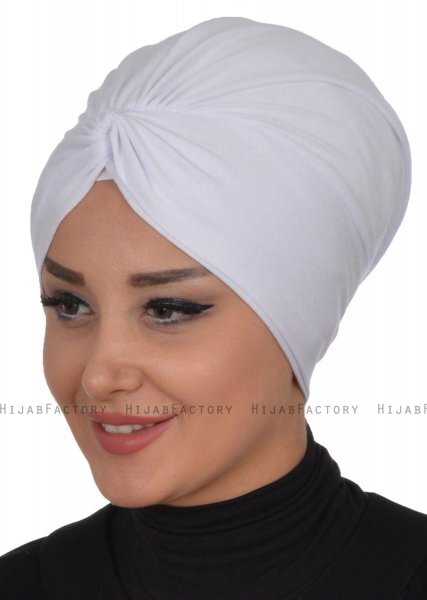 Astrid - Turbante Di Cotone Bianca - Ayse Turban