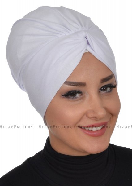 Astrid - Turbante Di Cotone Bianca - Ayse Turban