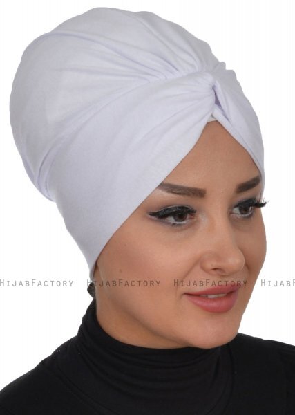 Astrid - Turbante Di Cotone Bianca - Ayse Turban