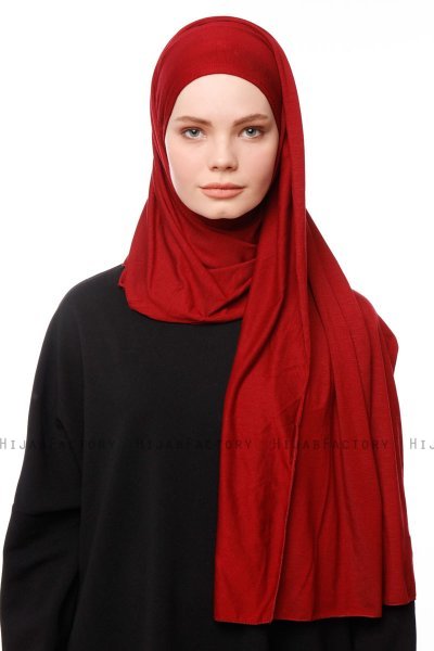 Asya - Hijab Pratico Viscosa Bordò