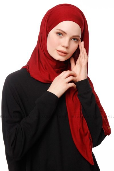 Asya - Hijab Pratico Viscosa Bordò