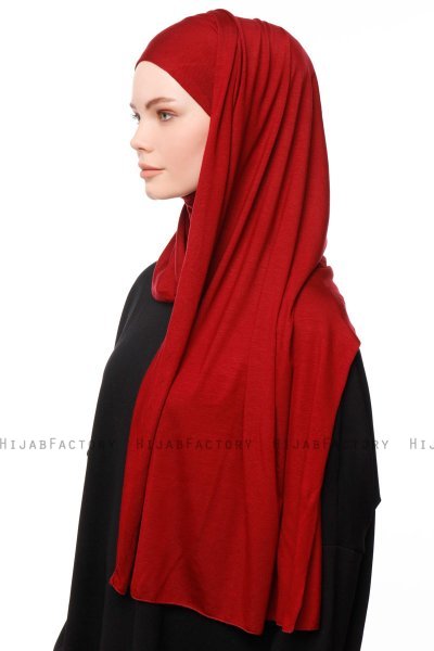 Asya - Hijab Pratico Viscosa Bordò