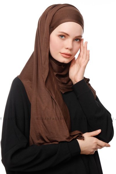 Asya - Hijab Pratico Viscosa Marrone