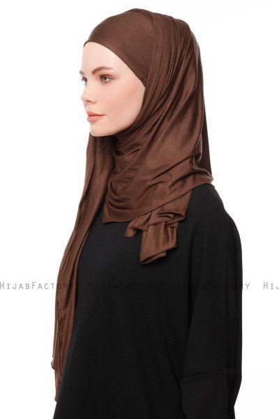 Asya - Hijab Pratico Viscosa Marrone