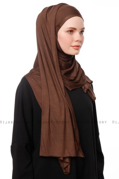Asya - Hijab Pratico Viscosa Marrone
