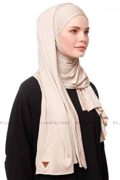 Asya - Hijab Pratico Viscosa Taupe Chiaro
