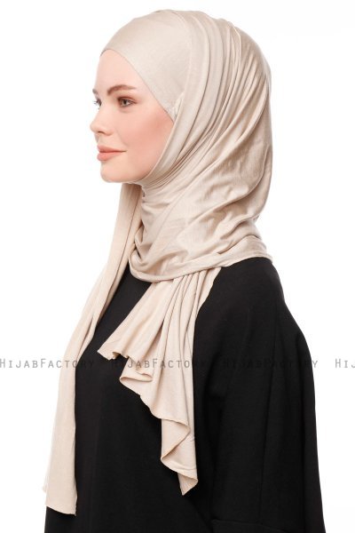 Asya - Hijab Pratico Viscosa Taupe Chiaro