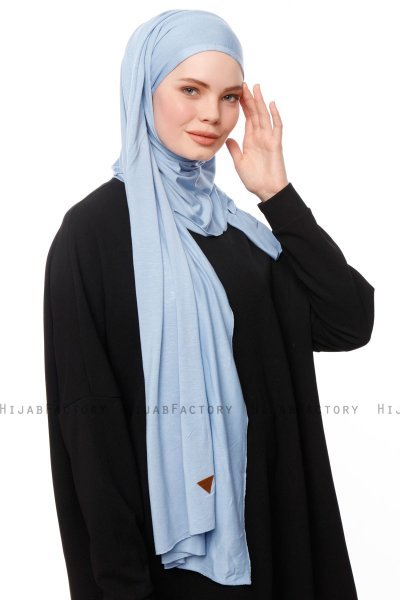 Asya - Hijab Pratico Viscosa Azzurro
