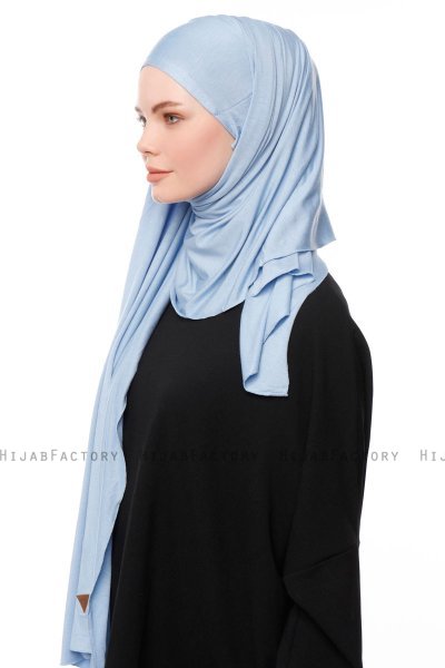 Asya - Hijab Pratico Viscosa Azzurro