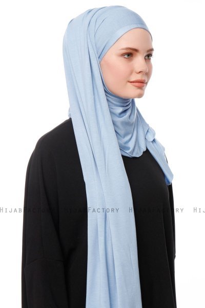 Asya - Hijab Pratico Viscosa Azzurro
