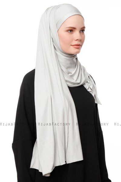 Asya - Hijab Pratico Viscosa Grigio Chiaro