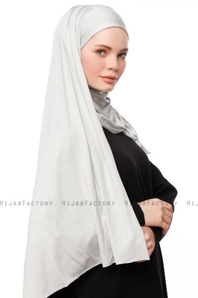 Asya - Hijab Pratico Viscosa Grigio Chiaro