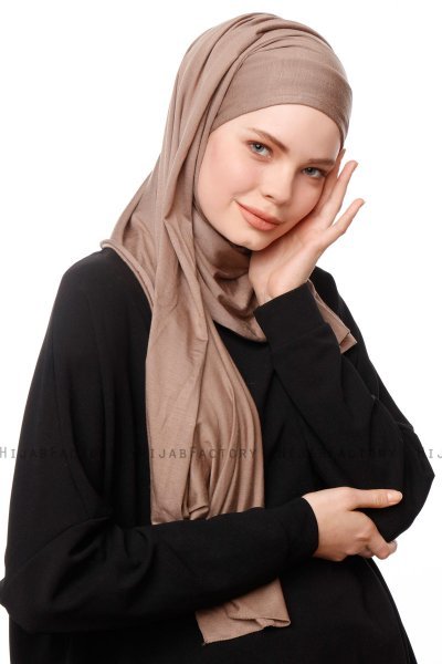 Asya - Hijab Pratico Viscosa Taupe Scuro