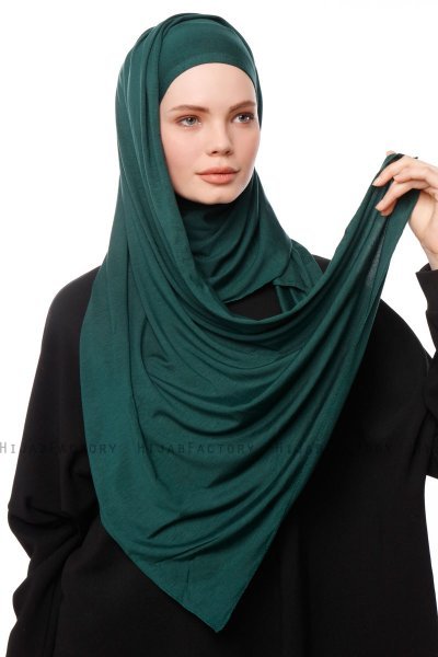 Asya - Hijab Pratico Viscosa Verde Scuro