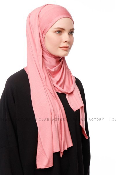 Asya - Hijab Pratico Viscosa Rosa Scuro