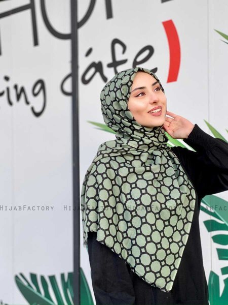 Atika - Hijab Fantasia Di Cotone Verde - Mirach