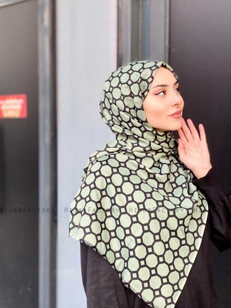 Atika - Hijab Fantasia Di Cotone Verde - Mirach
