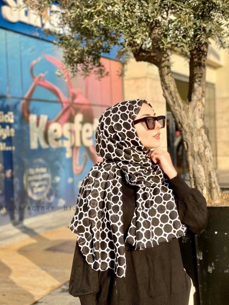 Atika - Hijab Fantasia Di Cotone Nero - Mirach