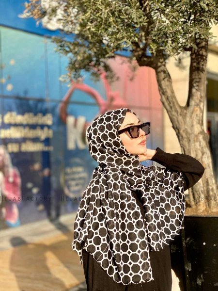 Atika - Hijab Fantasia Di Cotone Nero - Mirach