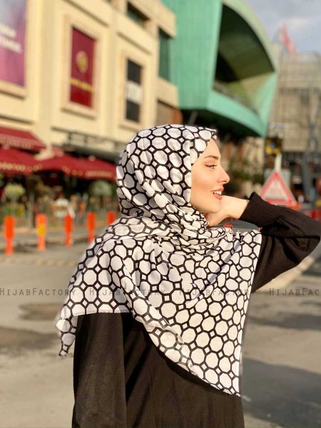 Atika - Hijab Fantasia Di Cotone Bianca - Mirach