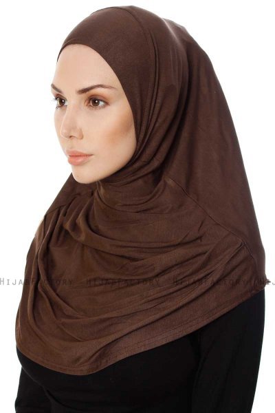 Ava - Hijab Al Amira Marrone One-Piece - Ecardin