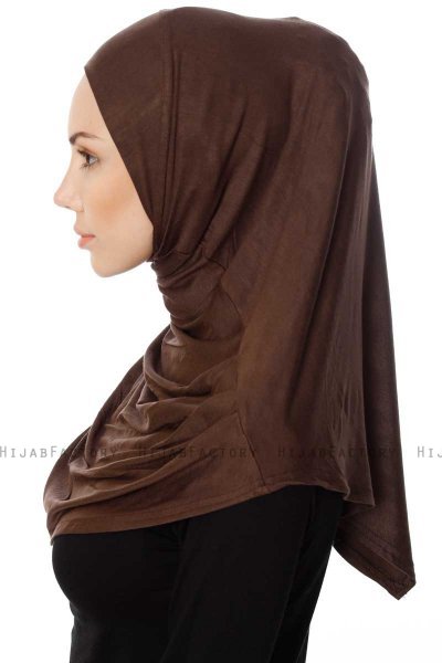 Ava - Hijab Al Amira Marrone One-Piece - Ecardin