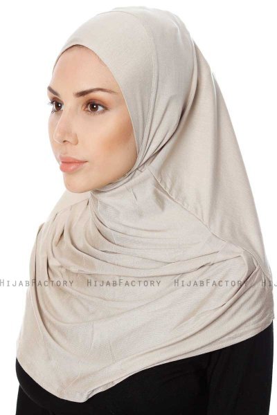 Ava - Hijab Al Amira Taupe Chiaro One-Piece - Ecardin