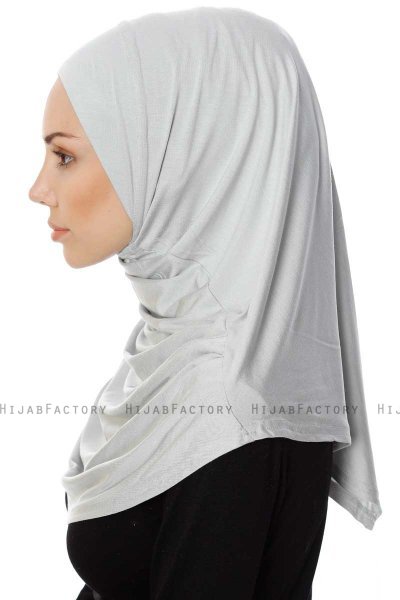 Ava - Hijab Al Amira Grigio Chiaro One-Piece - Ecardin