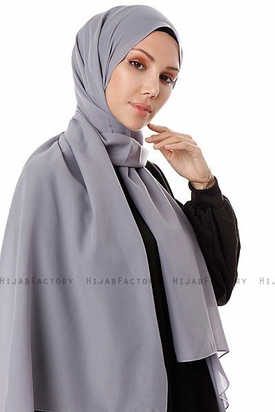 Ayla - Hijab Chiffon Grigio