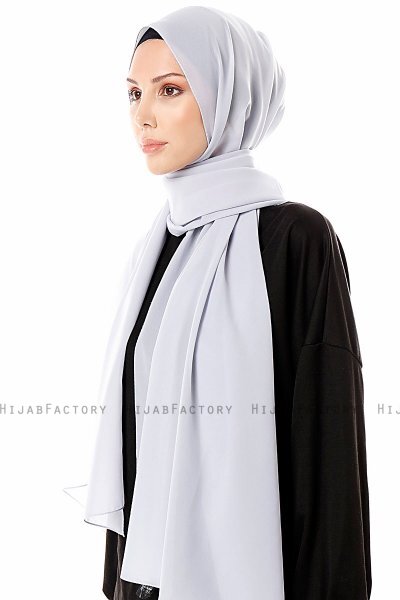 Ayla - Hijab Chiffon Grigio Chiaro