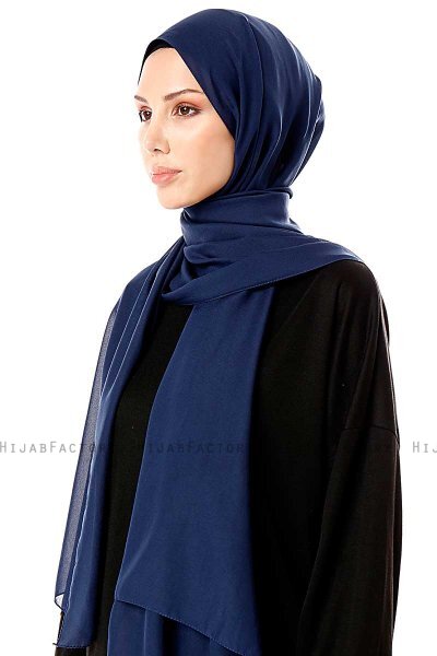Ayla - Hijab Chiffon Blu Navy