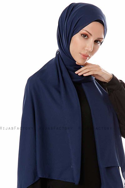 Ayla - Hijab Chiffon Blu Navy