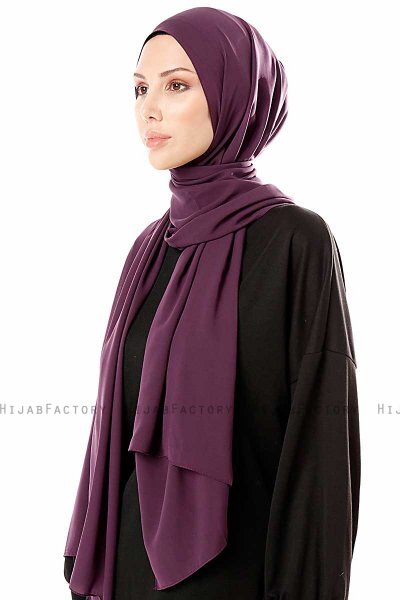 Ayla - Hijab Chiffon Prugna