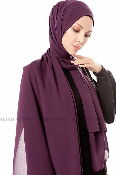 Ayla - Hijab Chiffon Prugna