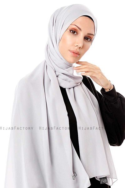 Ayla - Hijab Chiffon Argento