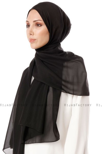 Ayla - Hijab Chiffon Nero