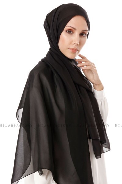 Ayla - Hijab Chiffon Nero