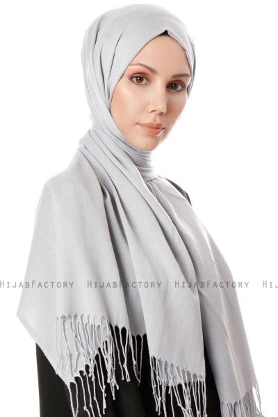 Aysel - Hijab Pashmina Grigio Chiaro - Gülsoy