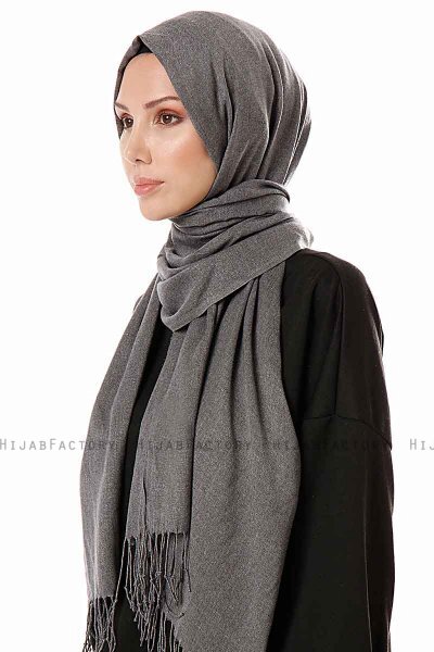 Aysel - Hijab Pashmina Grigio Scuro - Gülsoy
