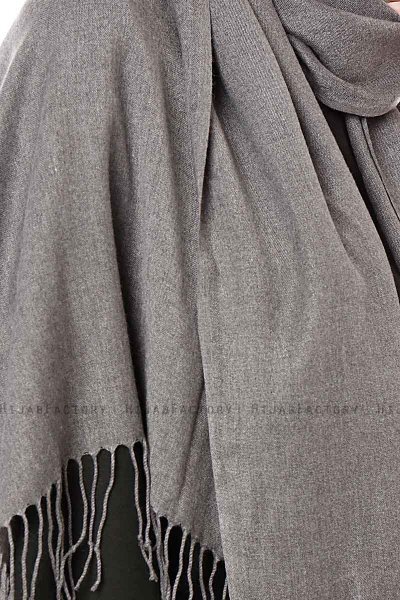 Aysel - Hijab Pashmina Grigio Scuro - Gülsoy