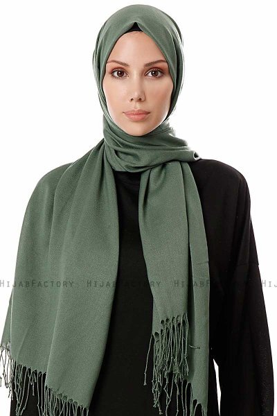 Aysel - Hijab Pashmina Verde Scuro - Gülsoy