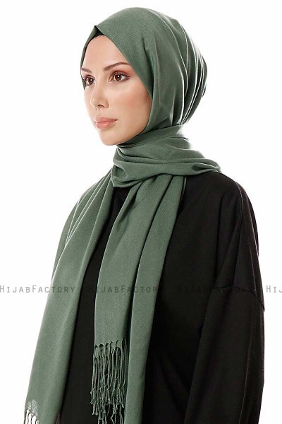 Aysel - Hijab Pashmina Verde Scuro - Gülsoy
