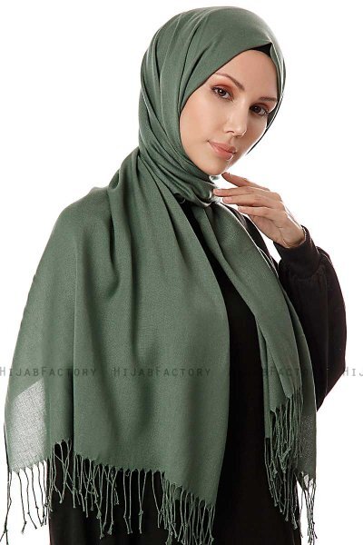Aysel - Hijab Pashmina Verde Scuro - Gülsoy