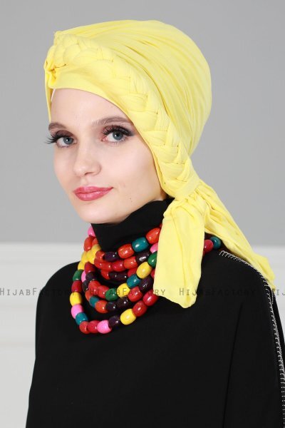 Theresa - Turbante Di Cotone Giallo - Ayse Turban