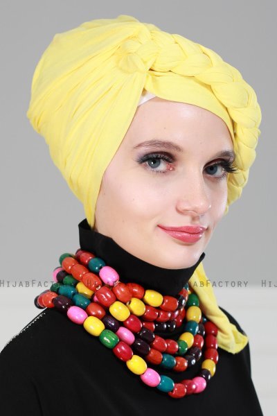 Theresa - Turbante Di Cotone Giallo - Ayse Turban