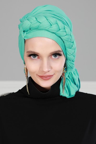 Theresa - Turbante Di Cotone Turchese - Ayse Turban